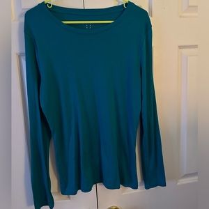 A New Day Women’s Teal Pima Cotton Long Sleeve Tee